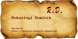 Rokosinyi Dominik névjegykártya